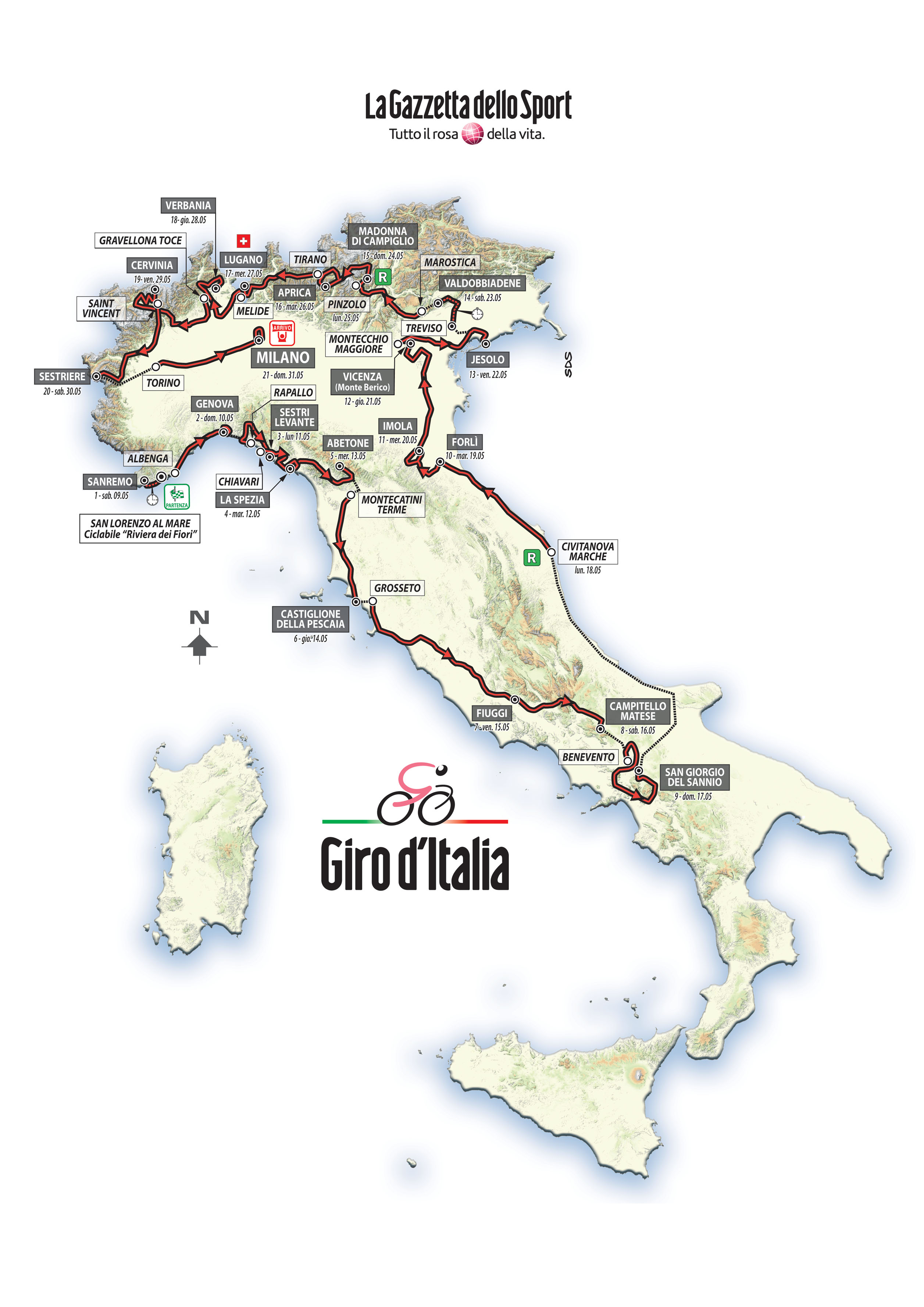 Giro 2015 etapy