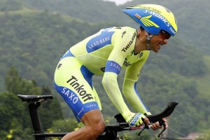 Alberto Contador (Tinkoff - Saxo) během dnešní etapy Gira