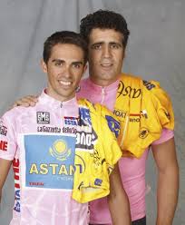 Starší foto po Contadorově úspěchu na Giru, společně s Indurainem
