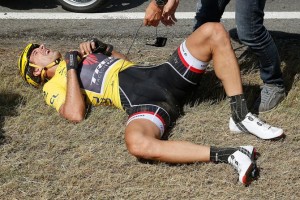 Fabian Cancellara po pádu.