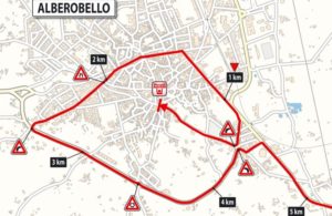 Alberobello - mapa dojezdu 7. etapy Giro d'Italia 2017