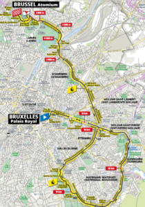 Mapa 2. etapy Tour de France 2019 (Brusel, týmová časovka)